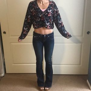 Pink bejeweled True religion jeans